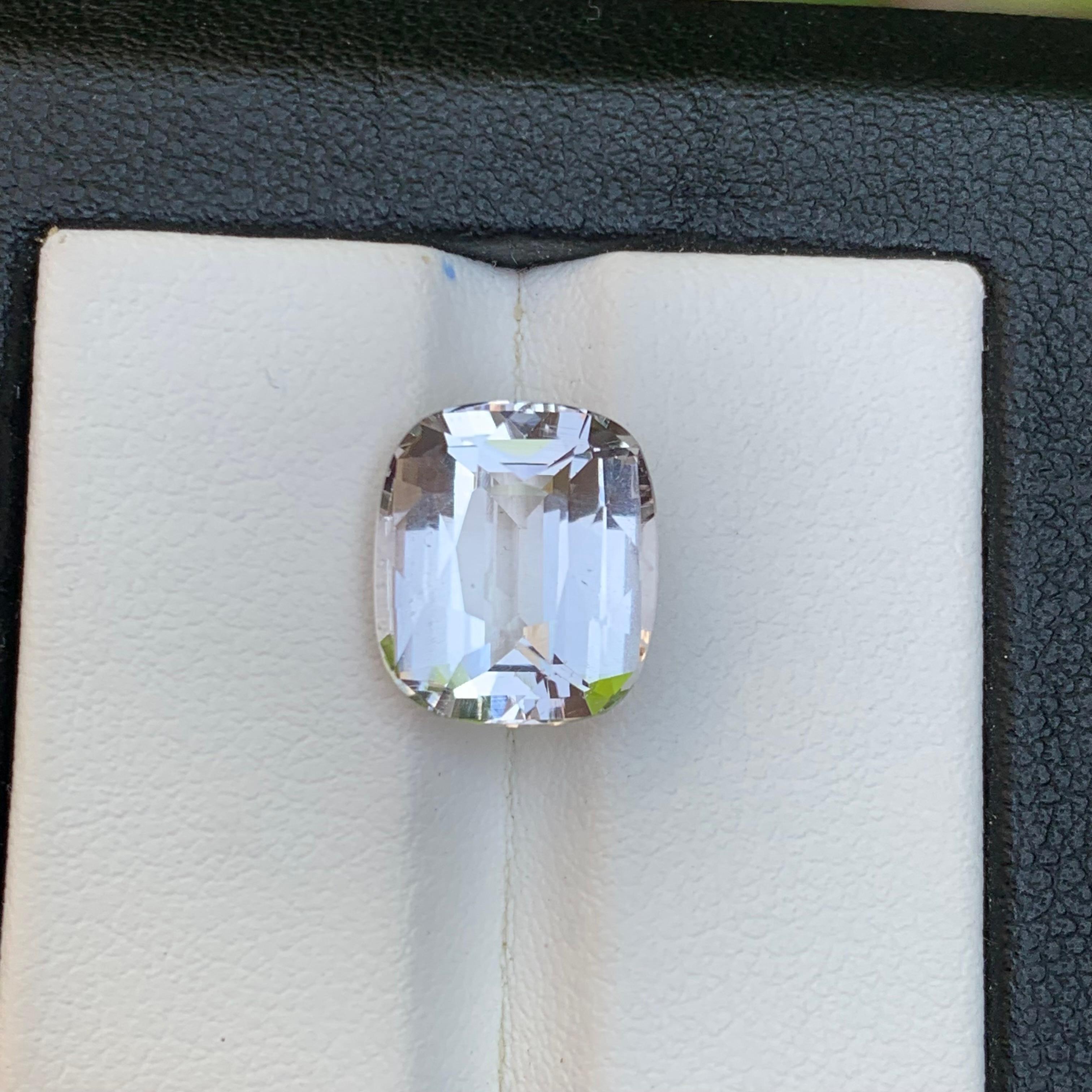da uomo o donna Anello di morganite naturale con tonalità rosa pallido, gemma sciolta da 6,10 carati con taglio a cuscino in vendita