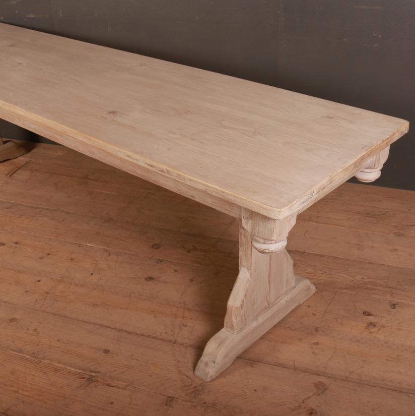 Bleached Pale Pine Trestle Table