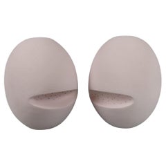 Pale Pink Abstract Ceramic Head "Two Heads Are Better Than...." in Pink