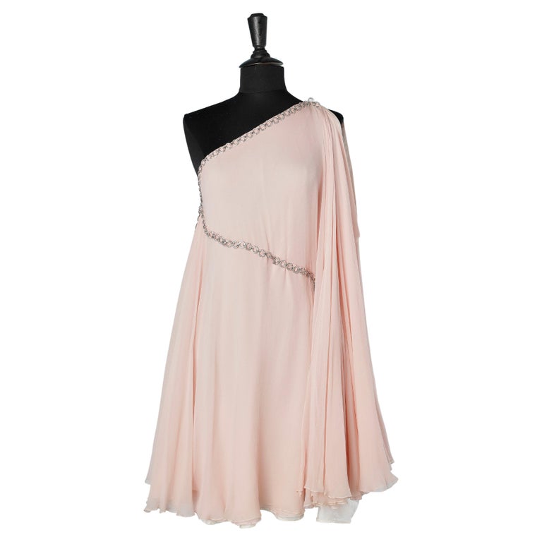 white christmas dresses Light Pink Chiffon Simple Long Prom Dress – luladress main image 1