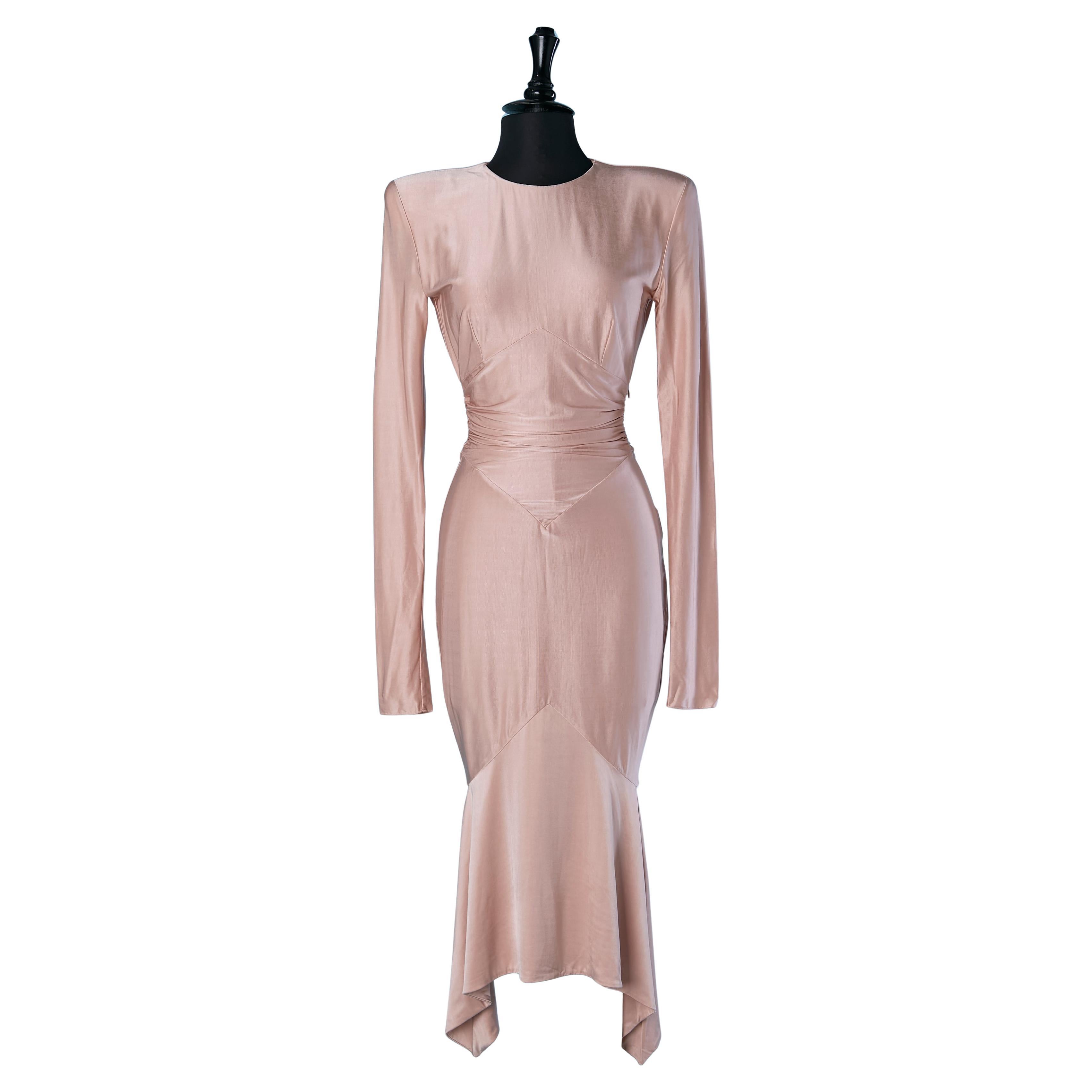 Blassrosa rückenfreies Jersey-Kleid ALEXANDRE VAUTHIER im Angebot