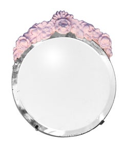 Pale Pink Barbola Beveled Table Mirror