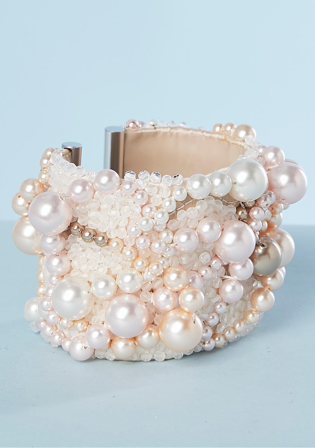 Pulsera brazalete de cuentas rosa pálido DANIEL SWAROVSKI Contemporáneo en venta