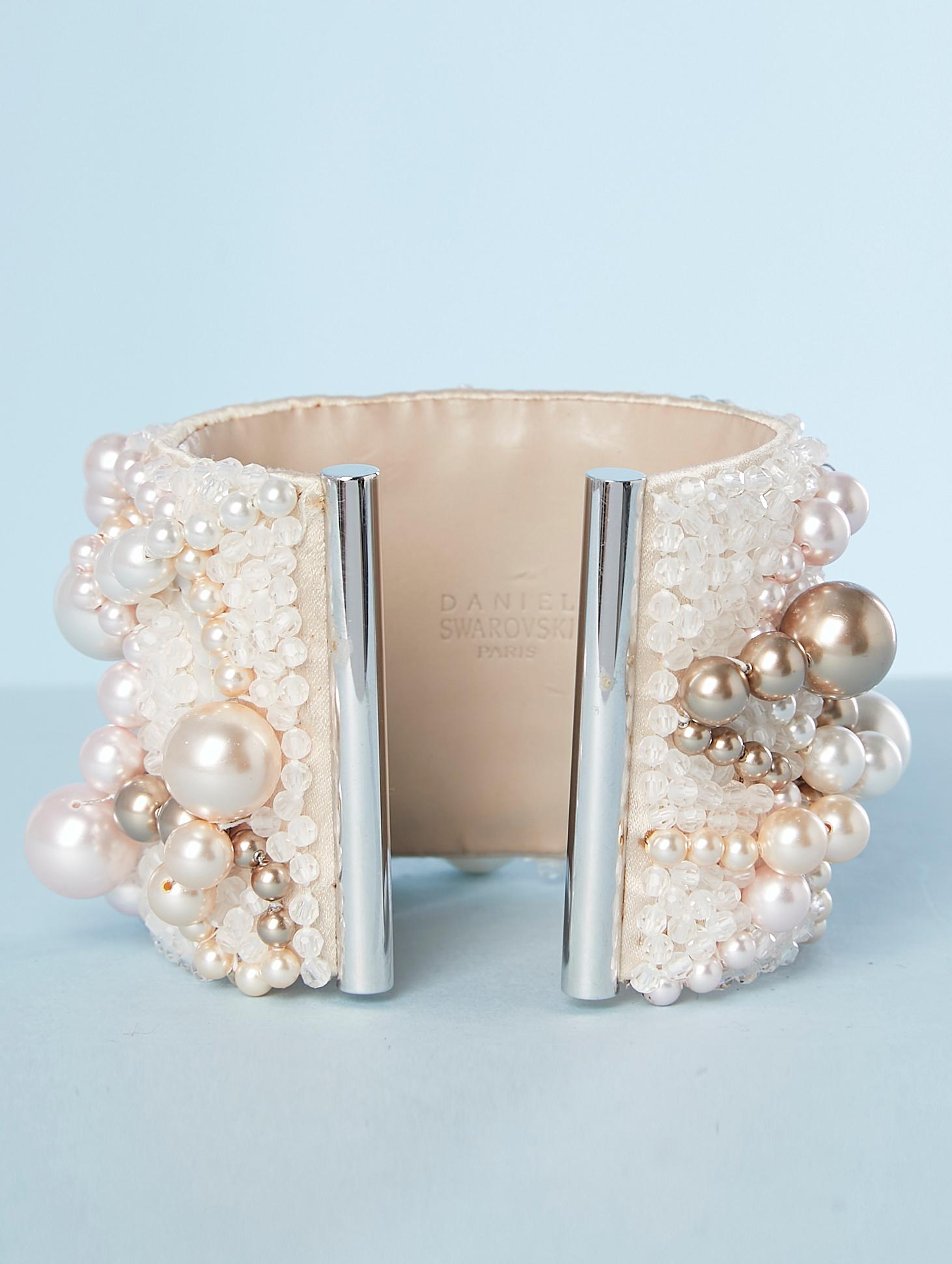 De las mujeres Pulsera brazalete de cuentas rosa pálido DANIEL SWAROVSKI en venta