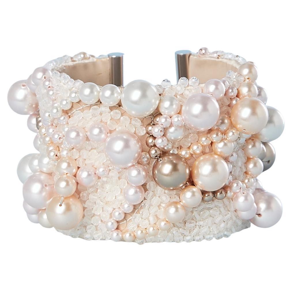 Pulsera brazalete de cuentas rosa pálido DANIEL SWAROVSKI en venta