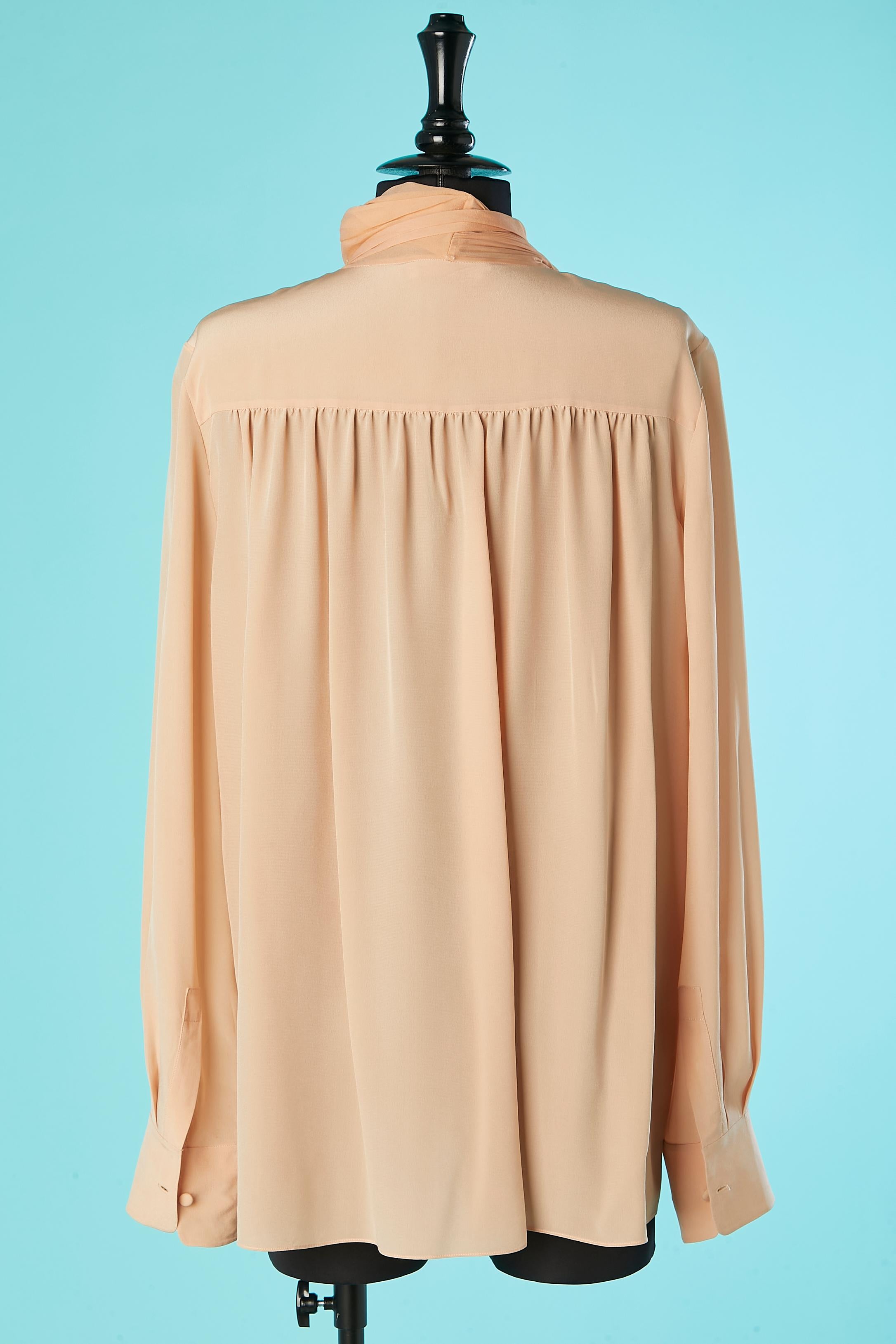 Women's Pale pink blouse with sunray pleated scarf collar Chloé 