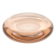 Vintage Pale Pink Blown Murano Glass Dish by Charles Pfister for Salviati, circa 1985