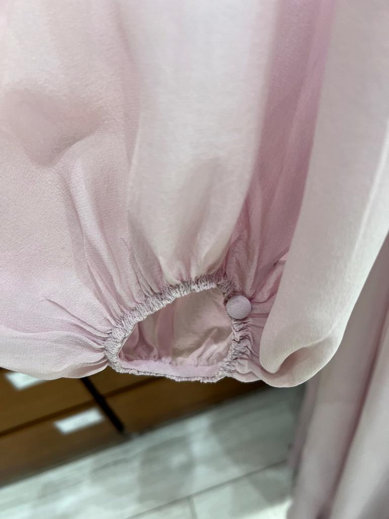 Pale pink chiffon Robe with Iris appliqué Circa 1920 2