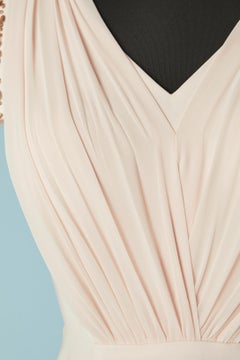 Pale pink cocktail dress with beaded sleeves Love To Love Gai Mattiolo