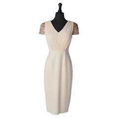 Pale pink cocktail dress with beaded sleeves Love To Love Gai Mattiolo 
