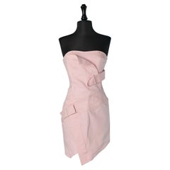 Pale pink cotton bustier dress ALEXANDRE VAUTHIER