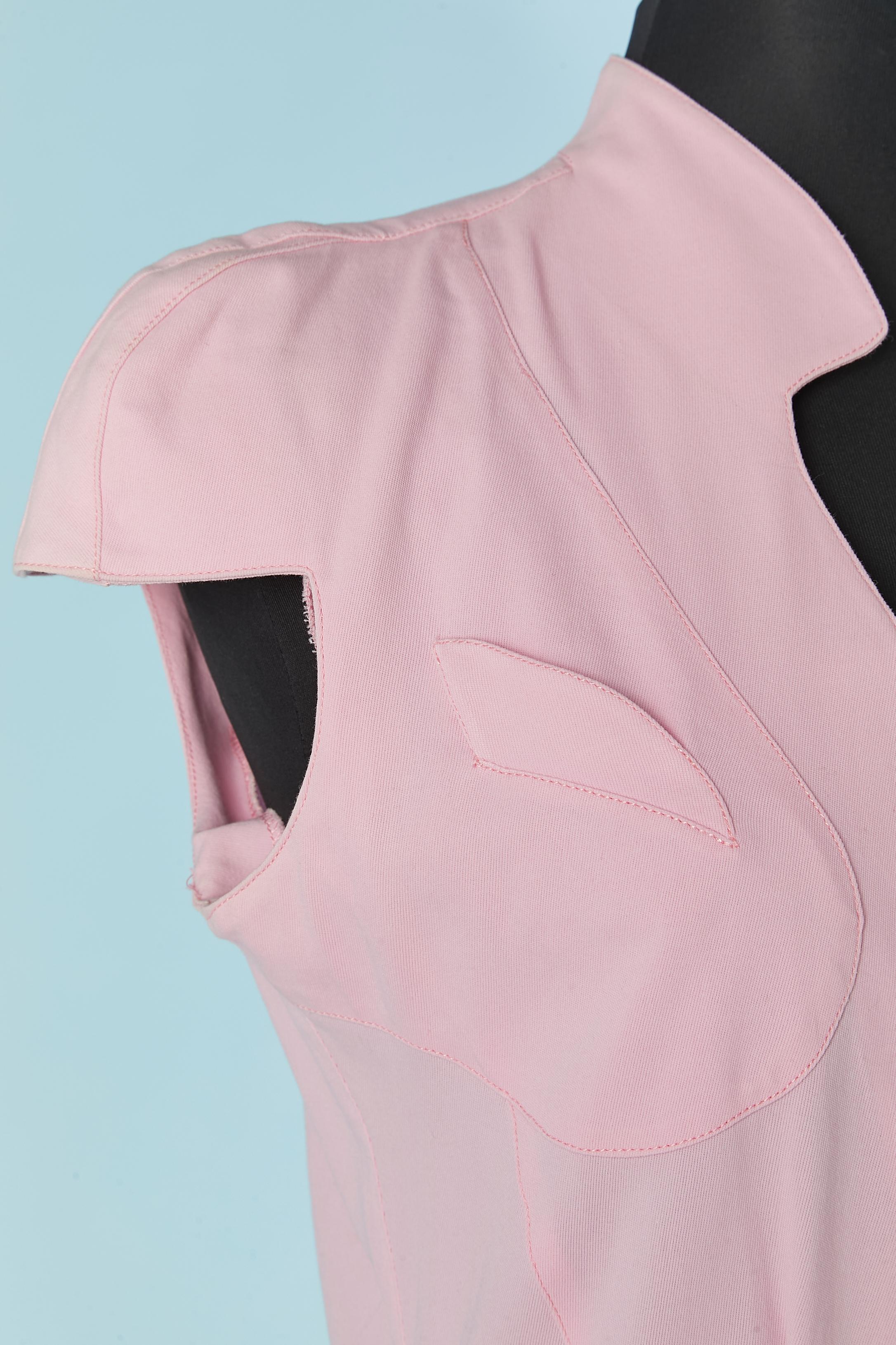 Beige Robe en coton rose pâle THIERRY MUGLER ACTIV en vente