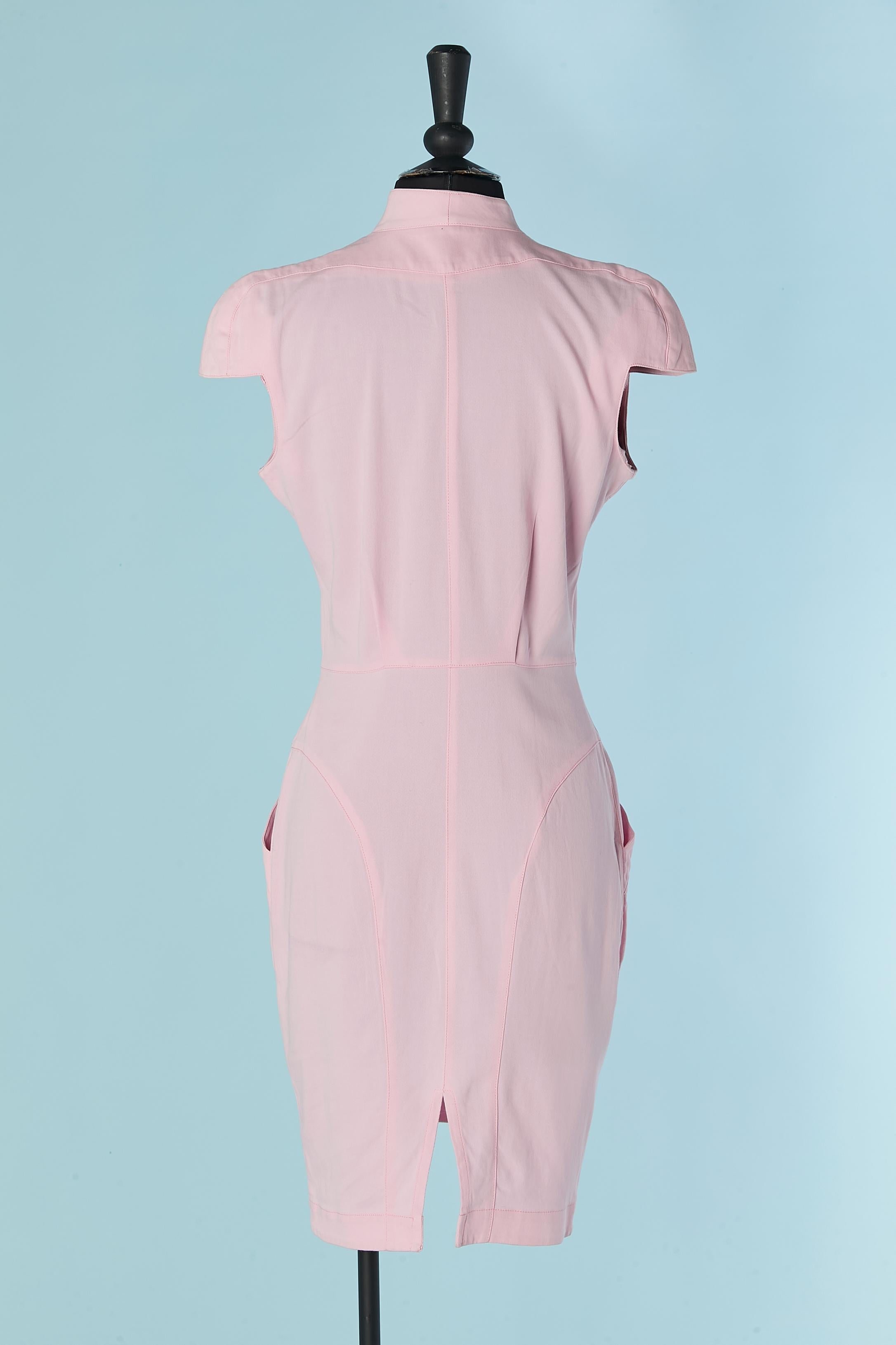 Robe en coton rose pâle THIERRY MUGLER ACTIV en vente 1