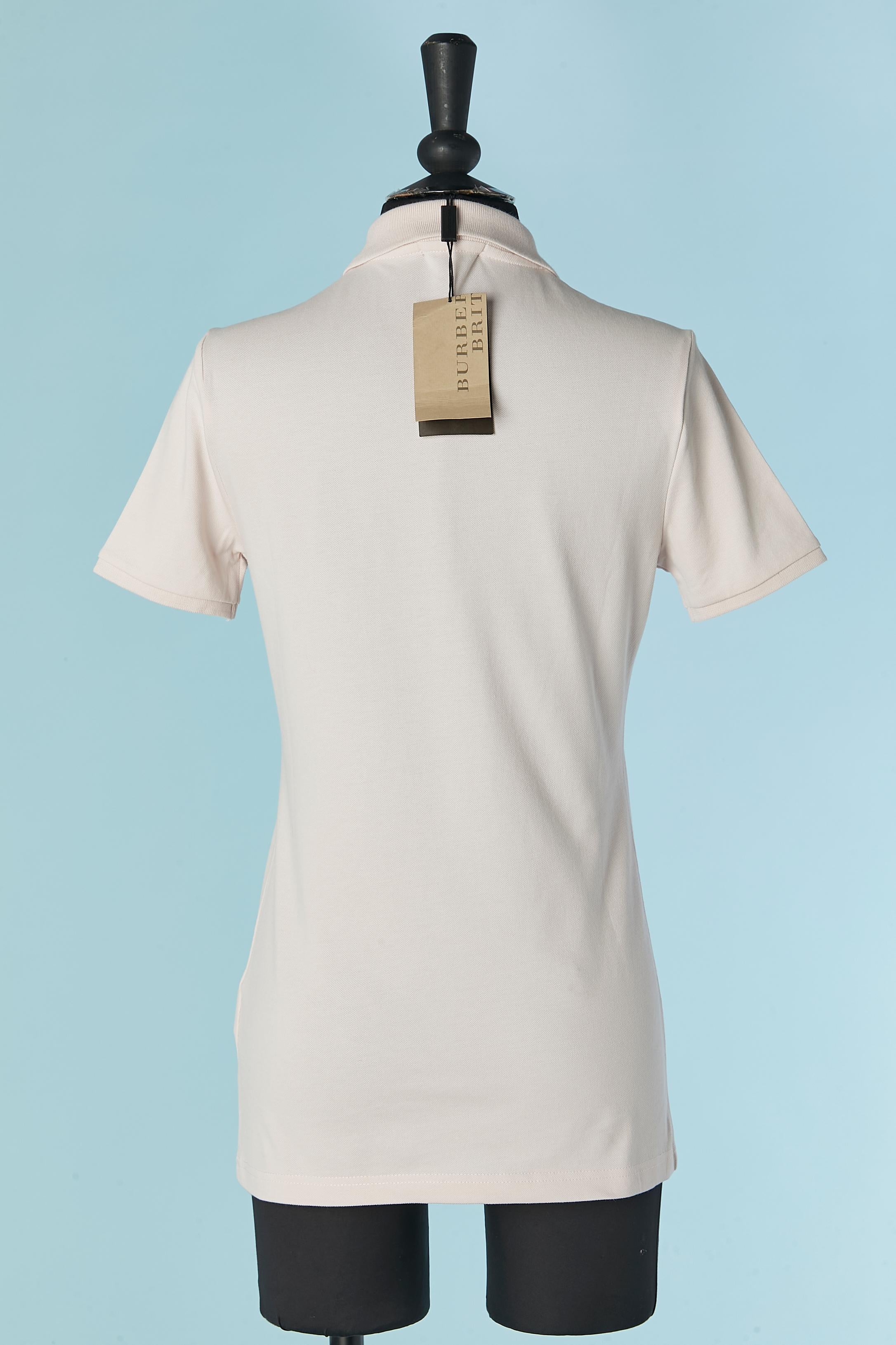 Donna Polo in cotone rosa pallido Burberry Brit New with tag in vendita