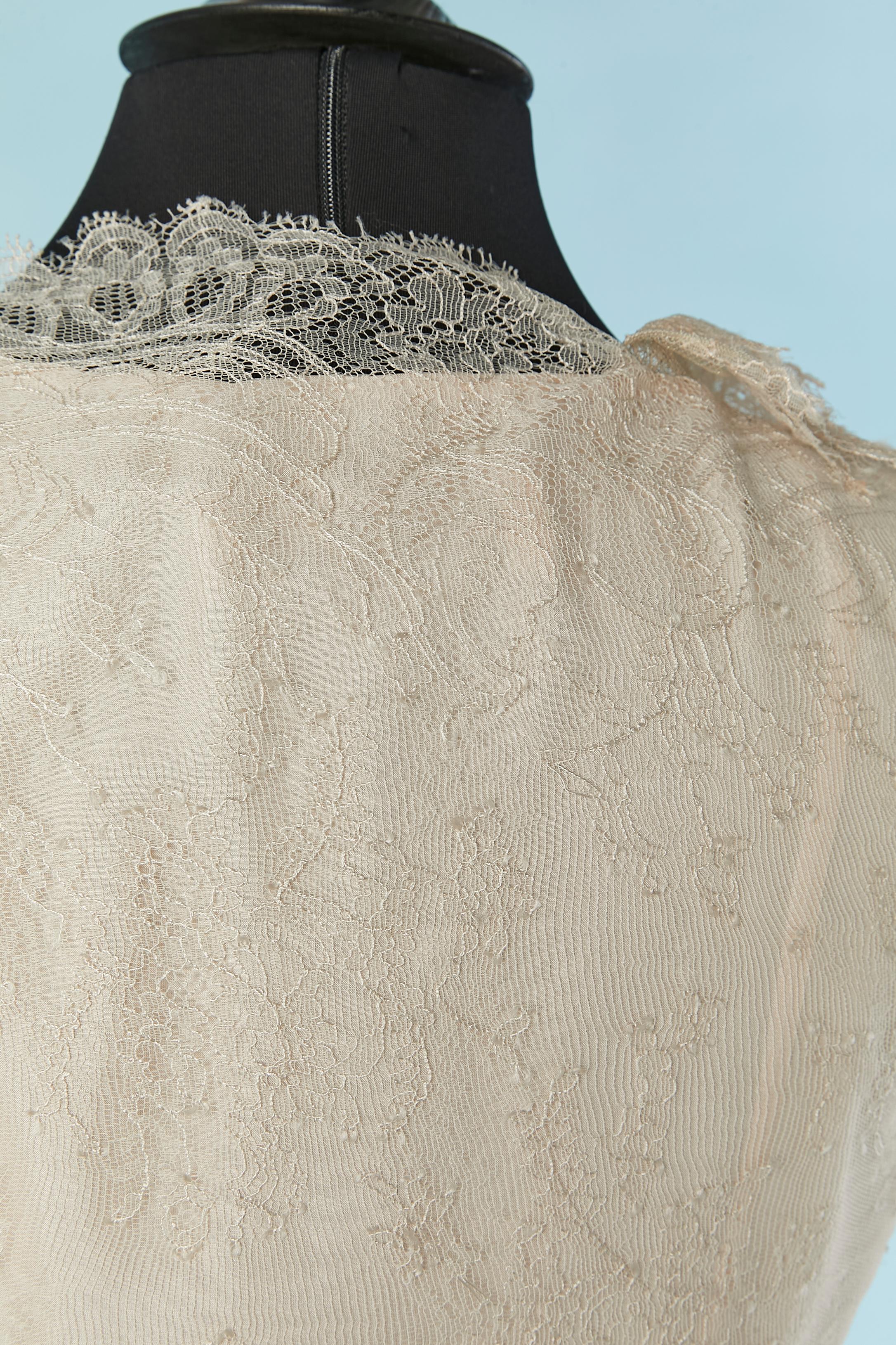 Cocktailkleid aus Baumwolle, Seide und Spitze in Blassrosa mit Schleife VALENTINO ROMA im Angebot 2