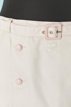 Pale pink cotton skirt COURREGES Circa 1960's