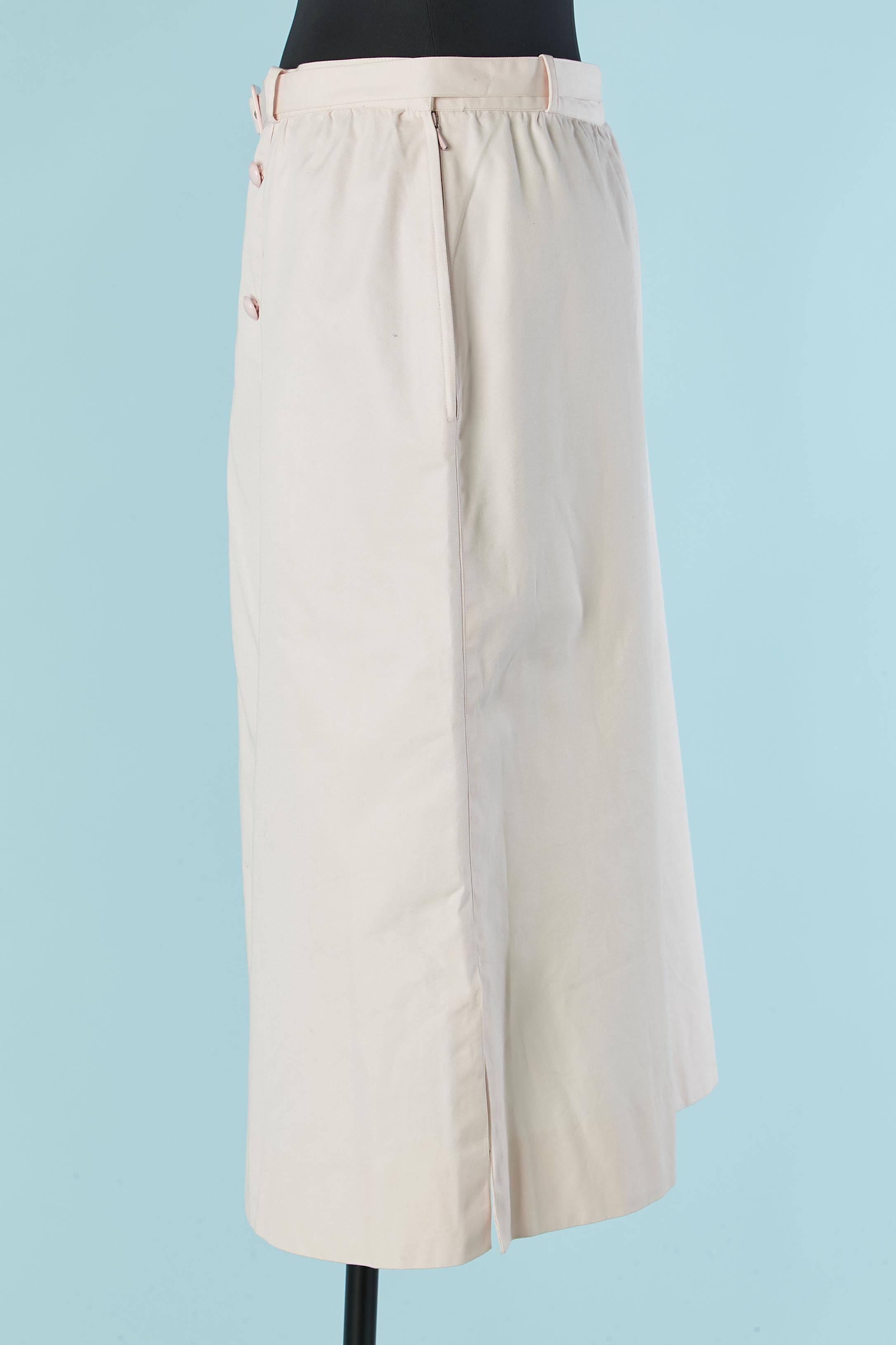 Gray Pale pink cotton skirt COURREGES Circa 1960's For Sale