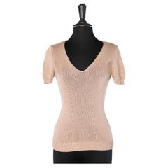 Pale pink cotton sweater Dolce & Gabbana 