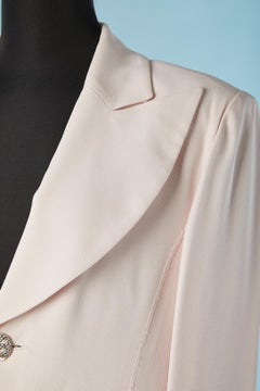 Pale pink crêpe blaser with silver metallic button Sonia Rykiel