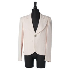 Pale pink crêpe blaser with silver metallic button Sonia Rykiel