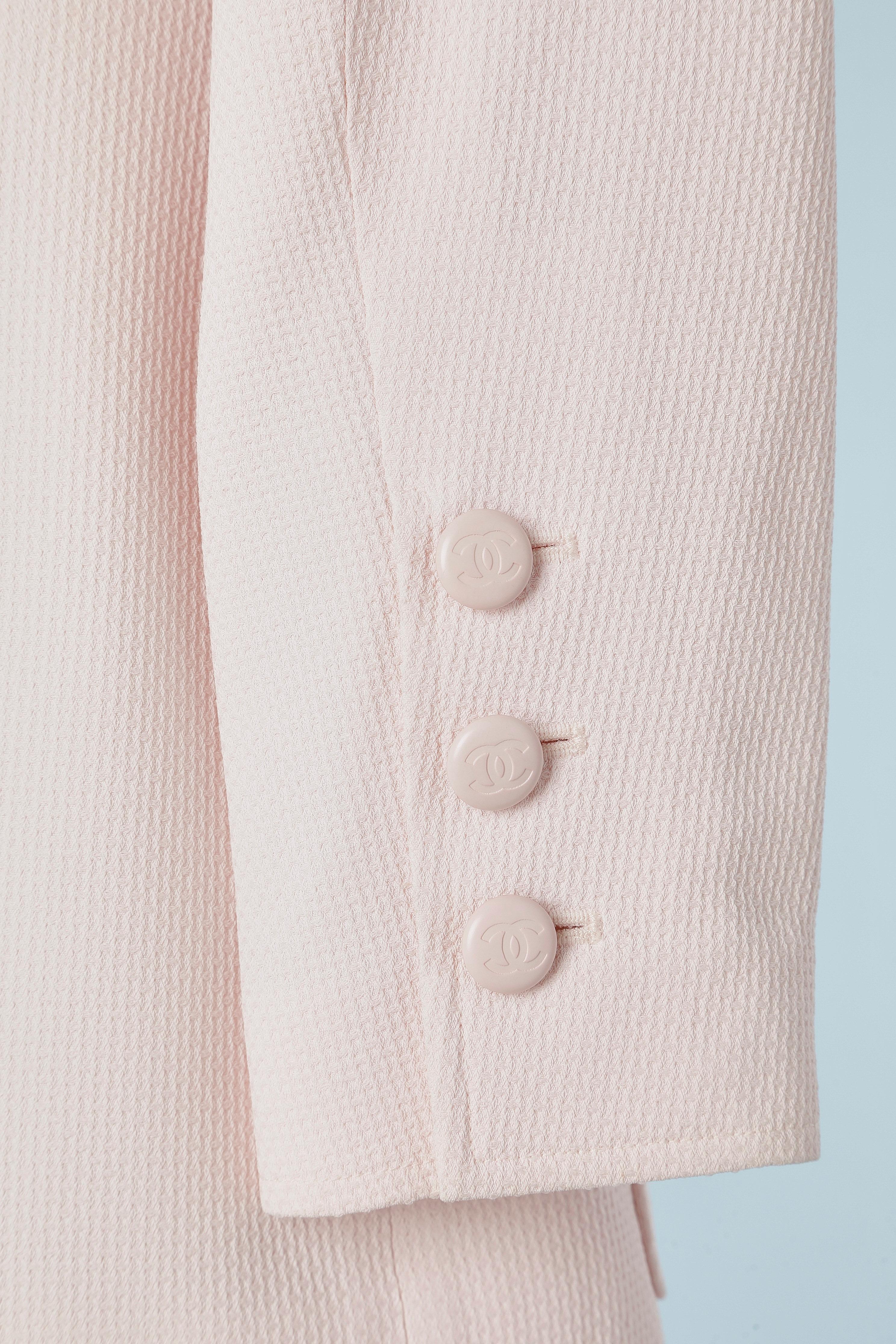 Women's Pale pink double breasted skirt suit For Sale
