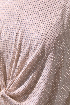 Zartrosa drapiertes Cocktailkleid mit Strasssteinchen ALEXANDRE VAUTHIER