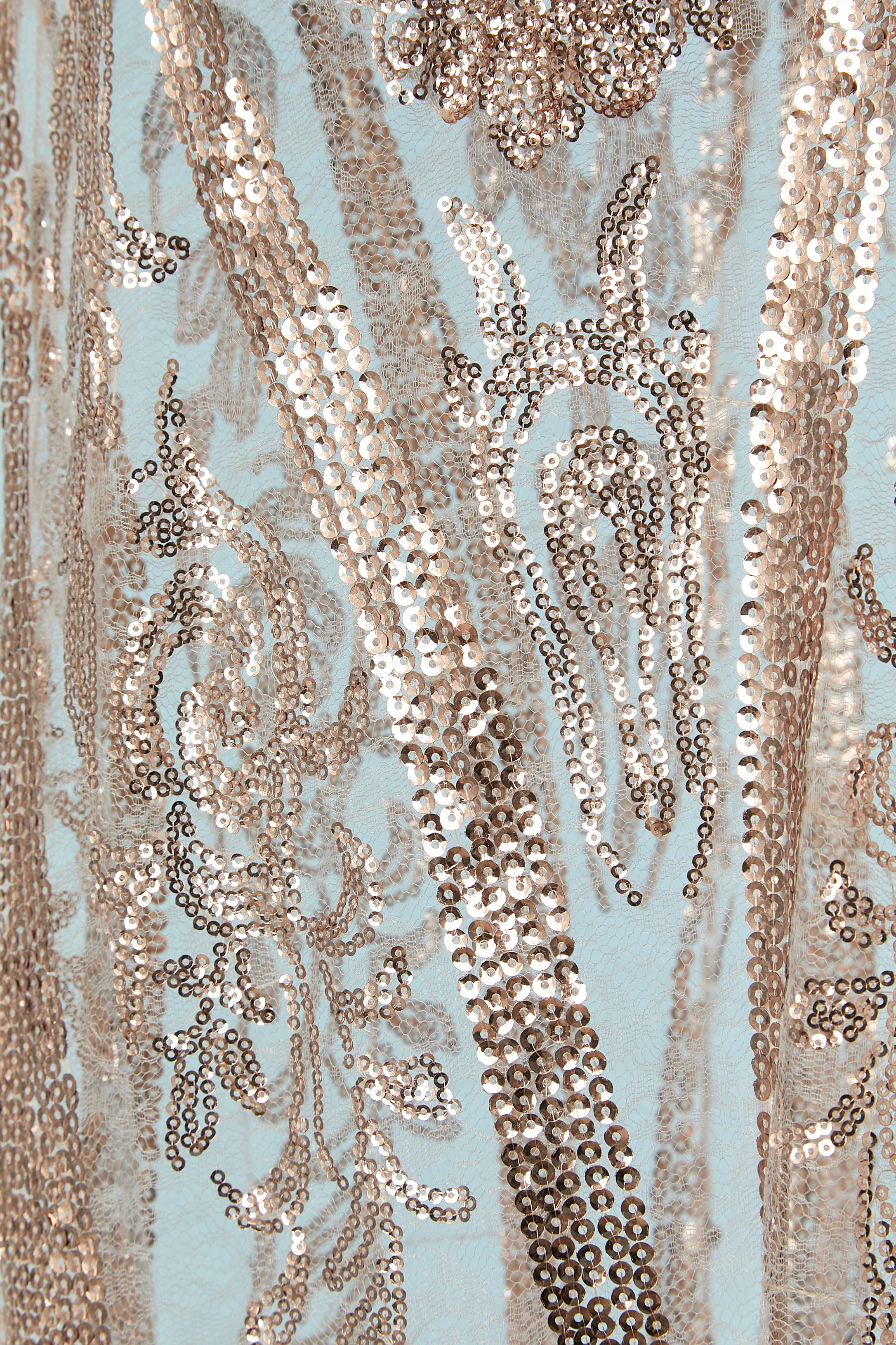 Robe de soirée rose pâle à paillettes roses Gai Mattiolo The Red Carpet en vente 1