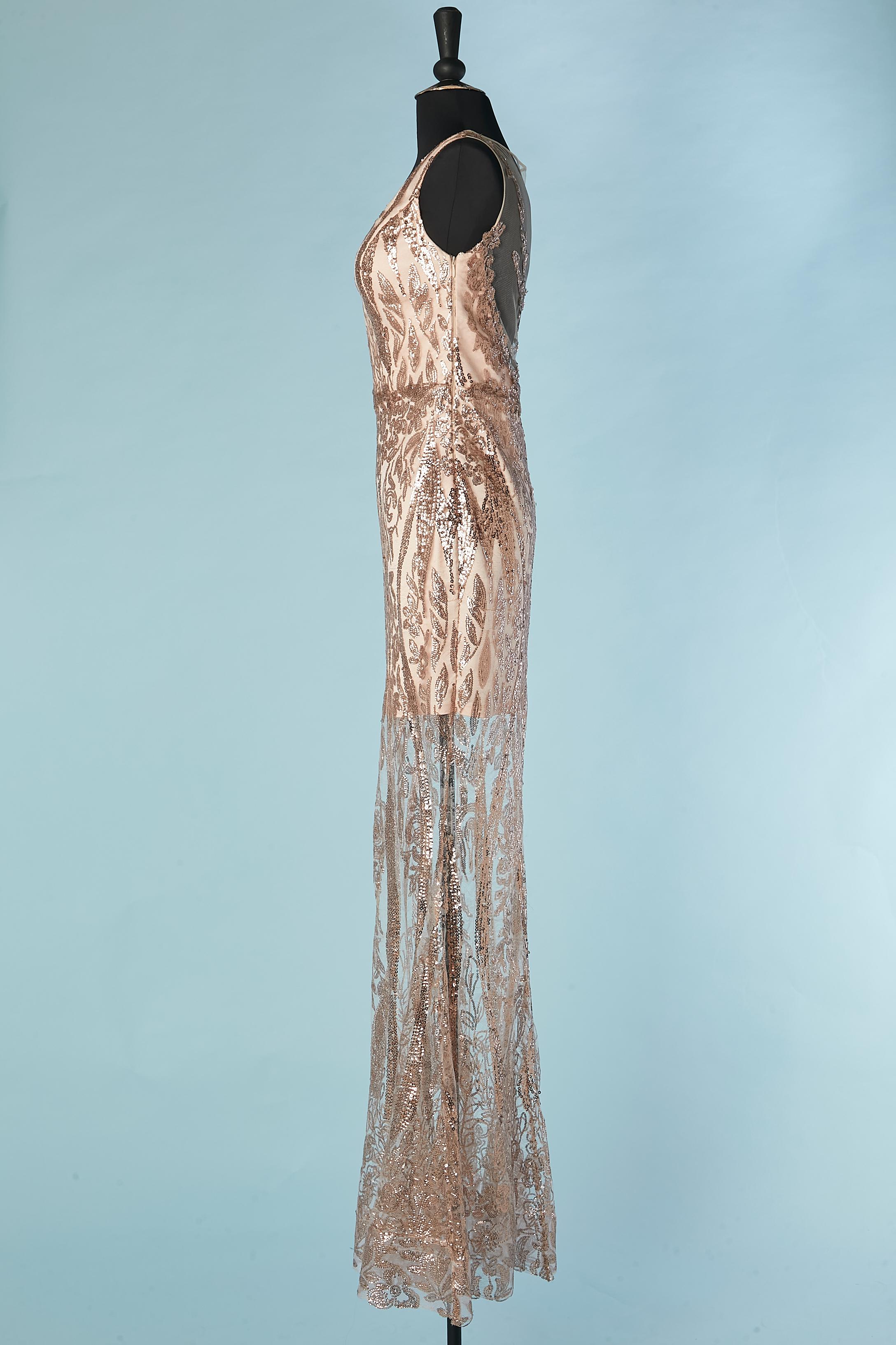 Robe de soirée rose pâle à paillettes roses Gai Mattiolo The Red Carpet en vente 2