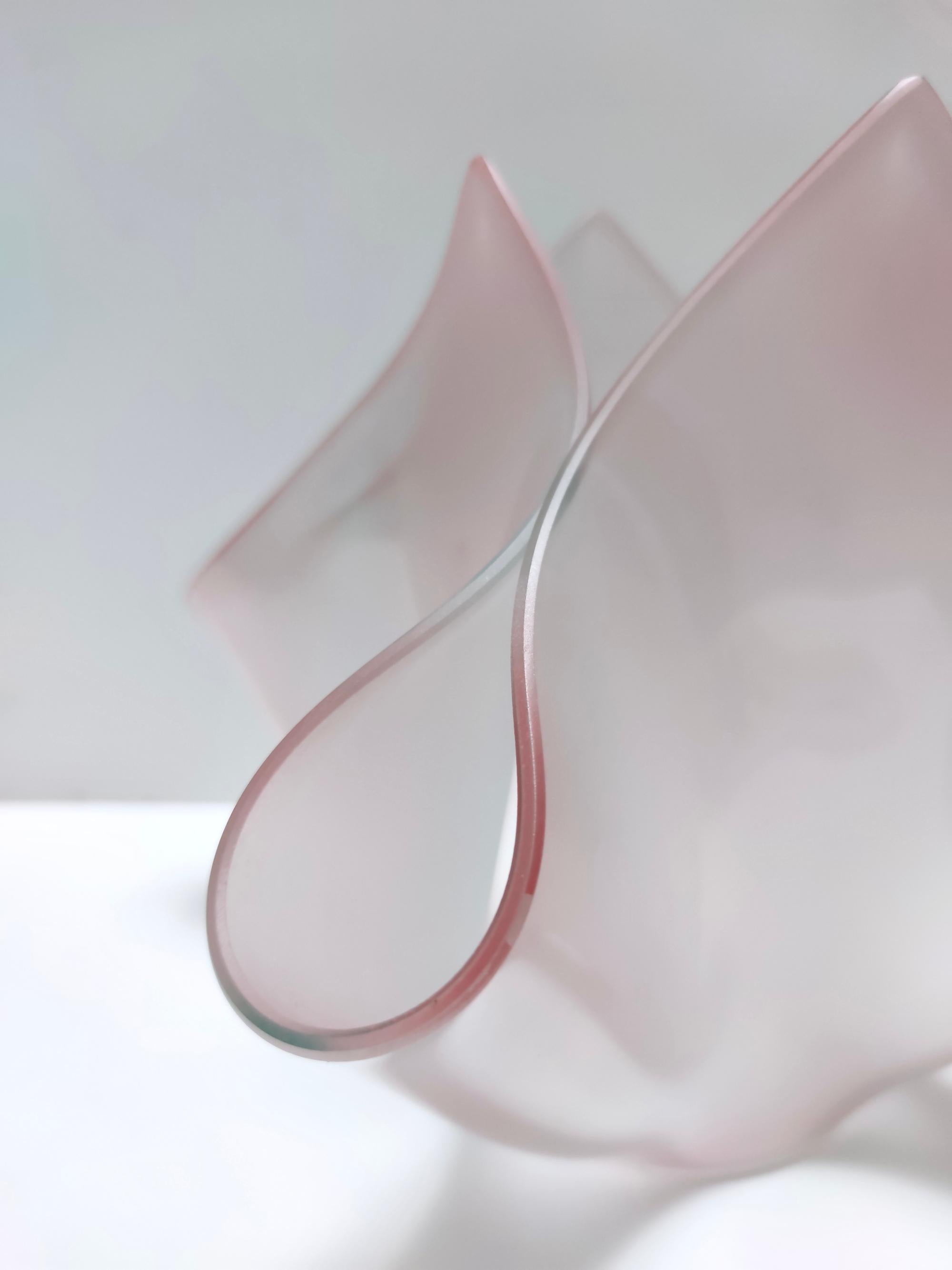 Pale Pink Glass Vase "Cartoccio" by Pietro Chiesa for Fontana Arte, Italy For Sale at 1stDibs