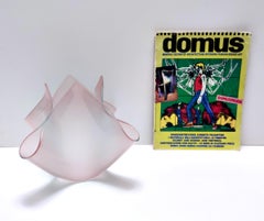 Vintage Pale Pink Glass Vase "Cartoccio" by Pietro Chiesa for Fontana Arte Italy