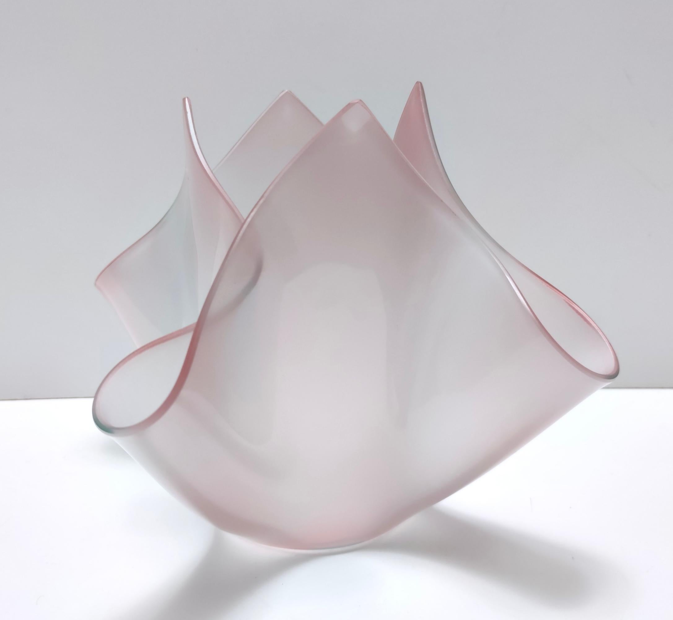 Mid-Century Modern Vintage Pale Pink Glass Vase 