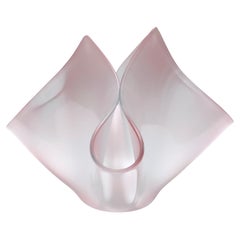Vintage Pale Pink Glass Vase "Cartoccio" by Pietro Chiesa for Fontana Arte Italy