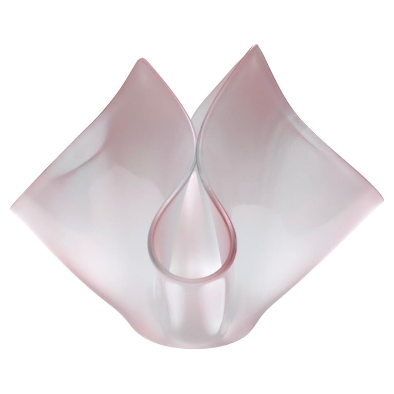 Pale Pink Glass Vase "Cartoccio" by Pietro Chiesa for Fontana Arte, Italy For Sale at 1stDibs