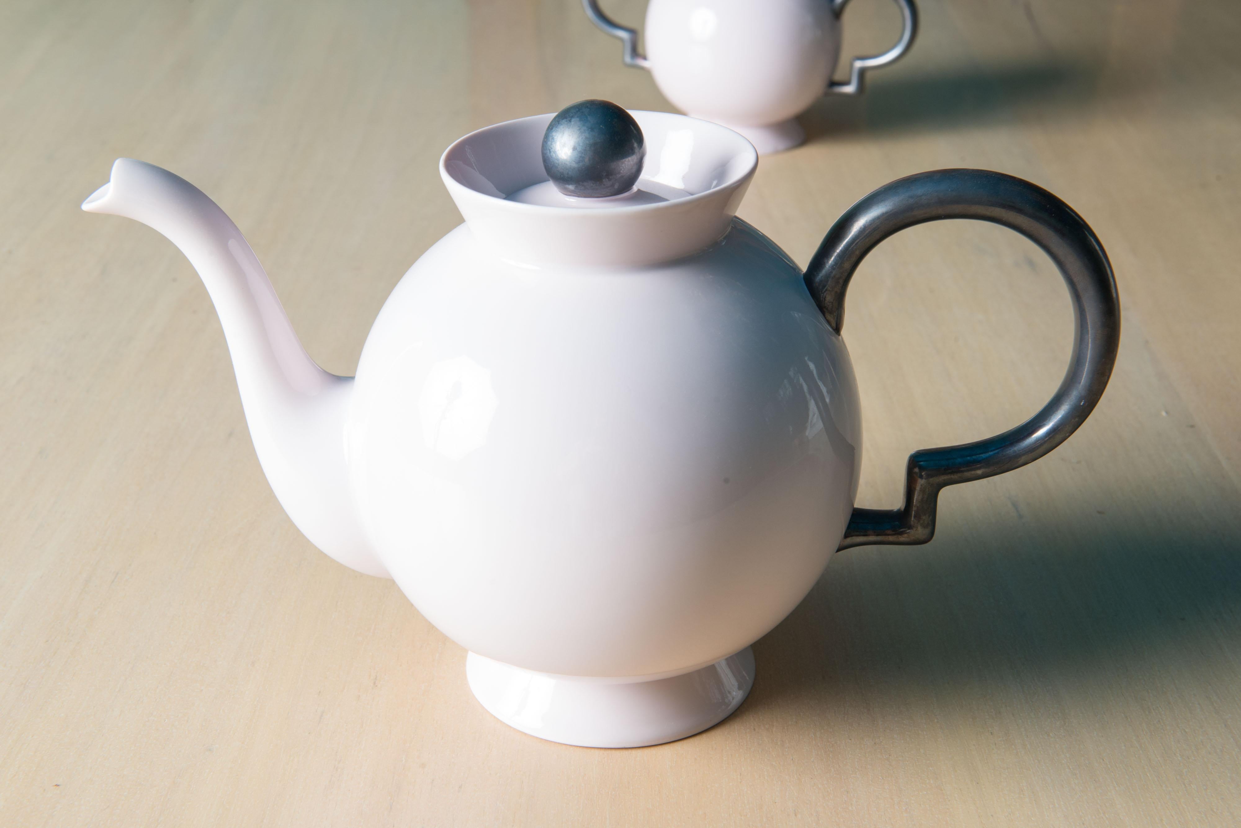 Pale Pink & Grey Johann Haviland Tea Set For Sale 6