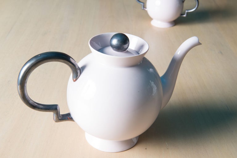 Pale Pink & Grey Johann Haviland Tea Set For Sale 10