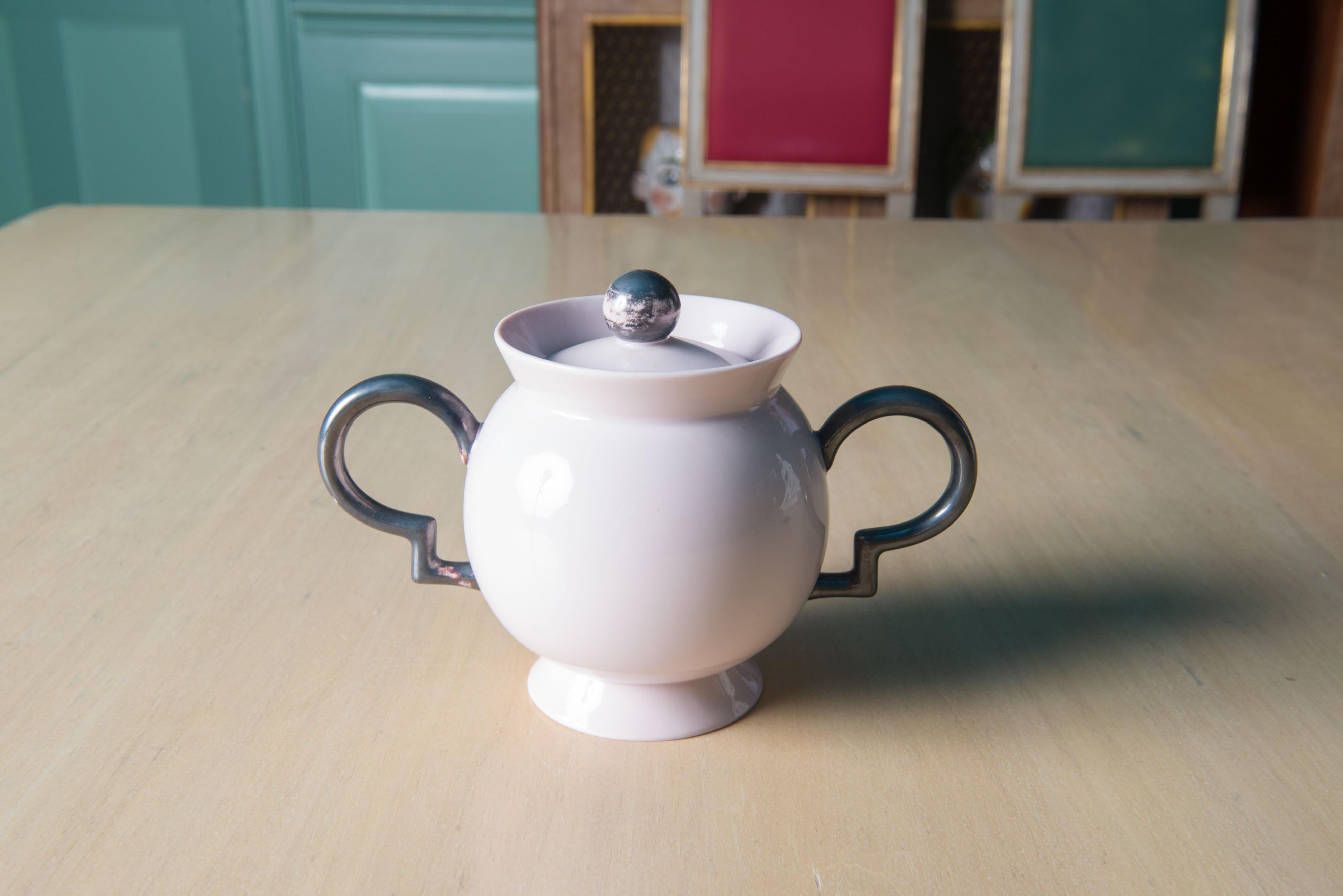 Pale Pink & Grey Johann Haviland Tea Set For Sale 12
