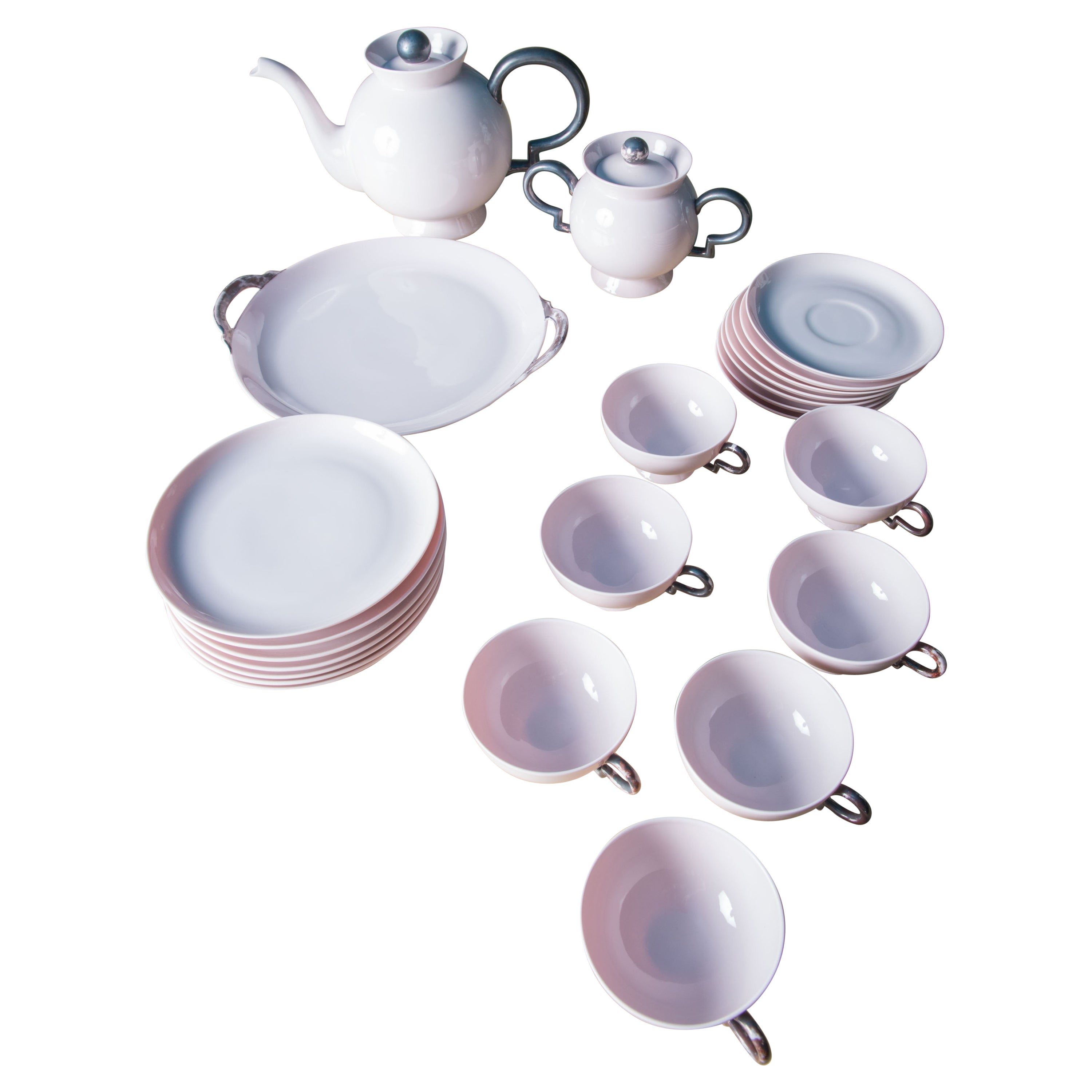Johann Haviland Tee-Set in Rosa &amp; Grau