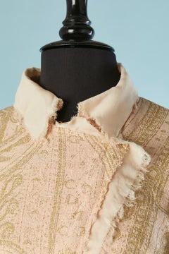 Pale pink jacket with gold print and front zip closure Roberto Cavalli