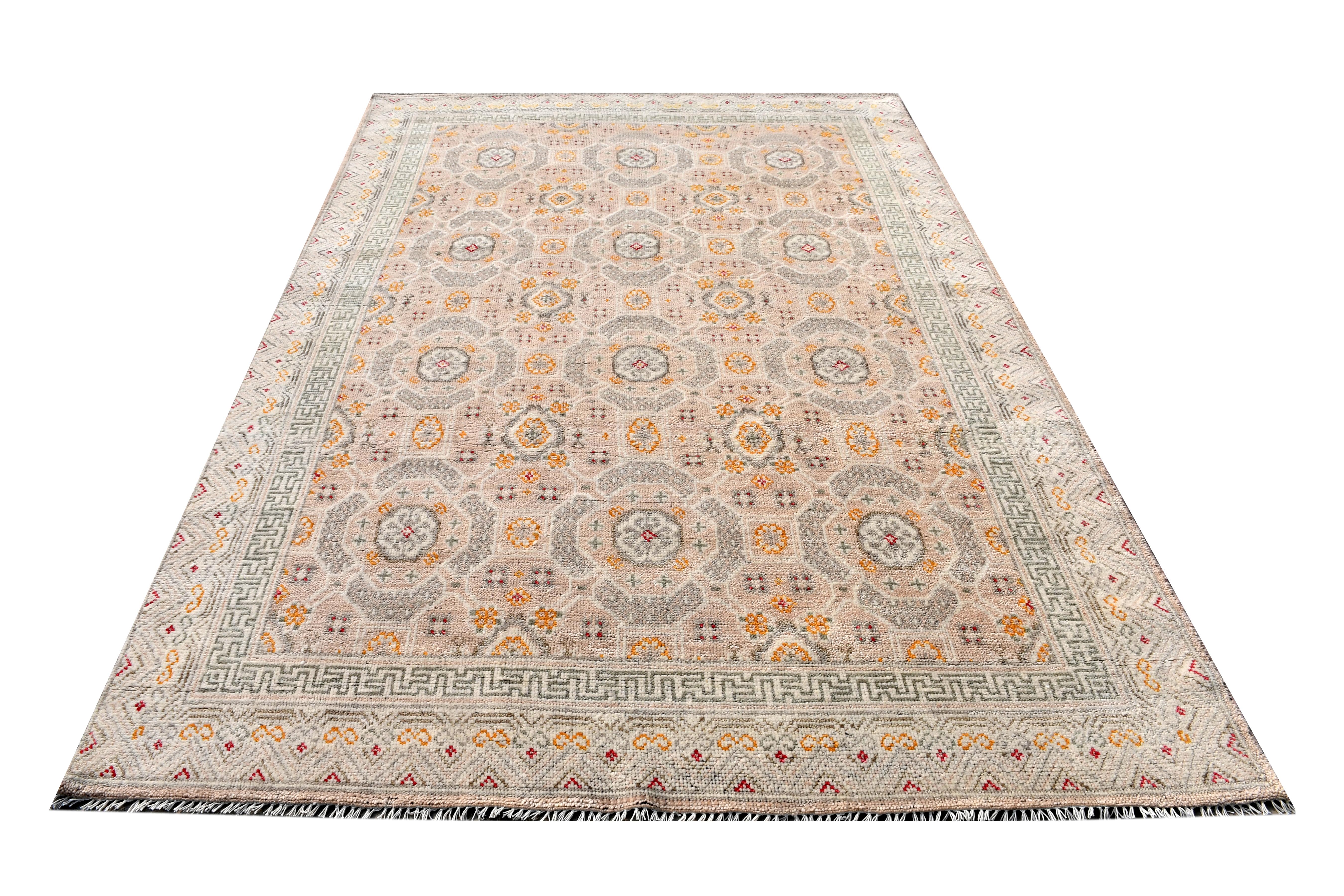 Contemporary Pale-Pink Khotan For Sale