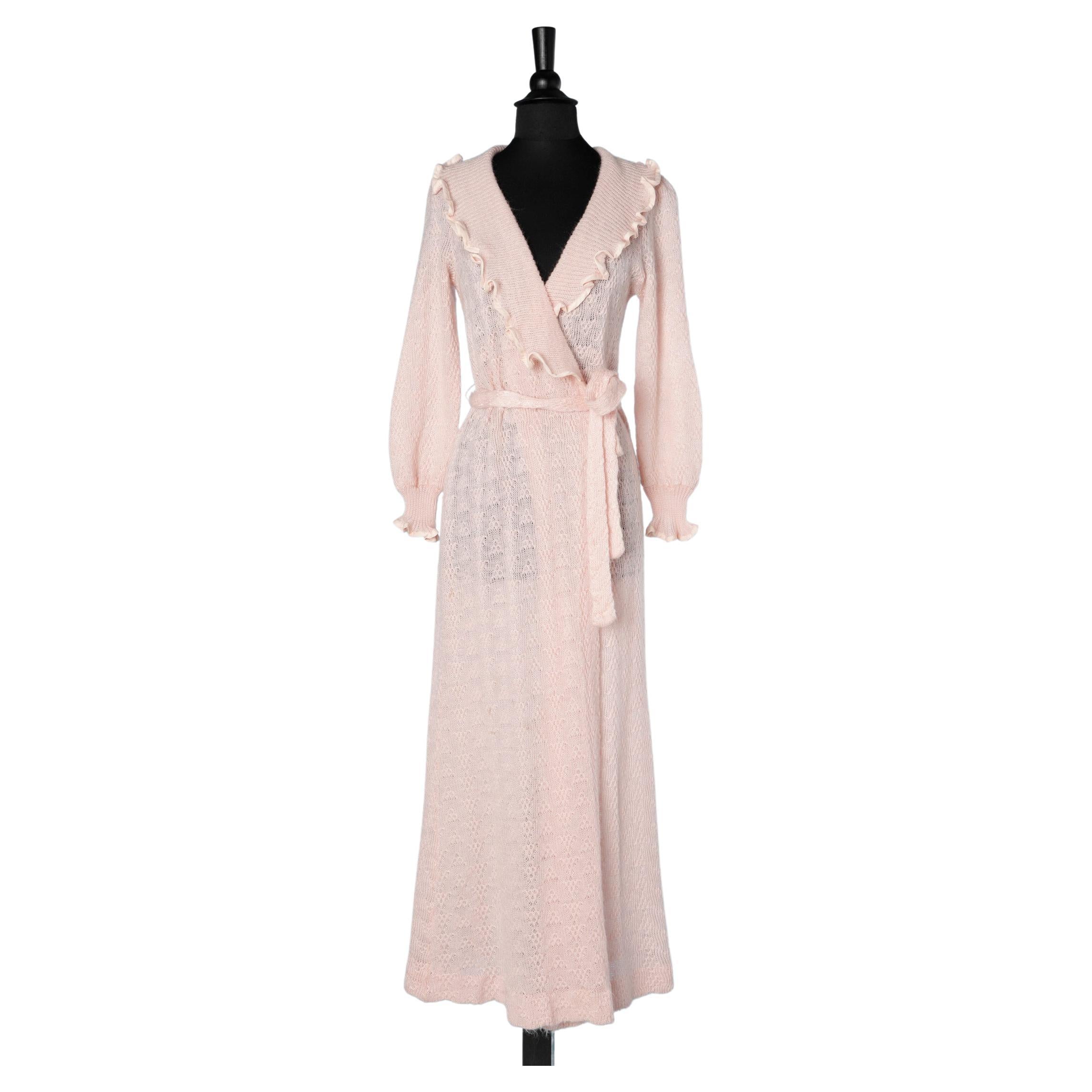 Pale pink knit Robe Christian Dior Lingerie 