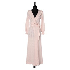 Vintage Pale pink knit Robe Christian Dior Lingerie 