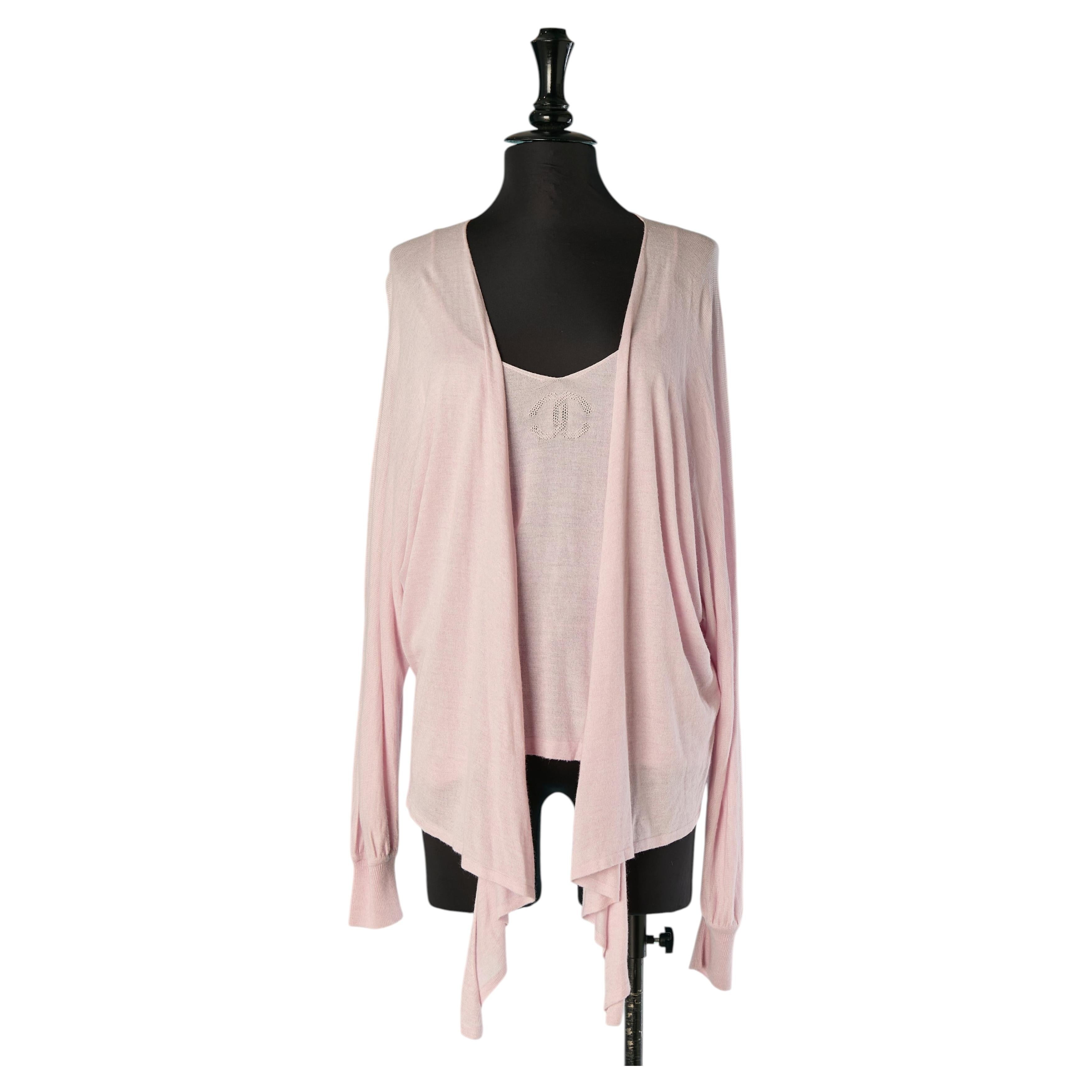 Hellrosa Strick-Twin-Set von Chanel