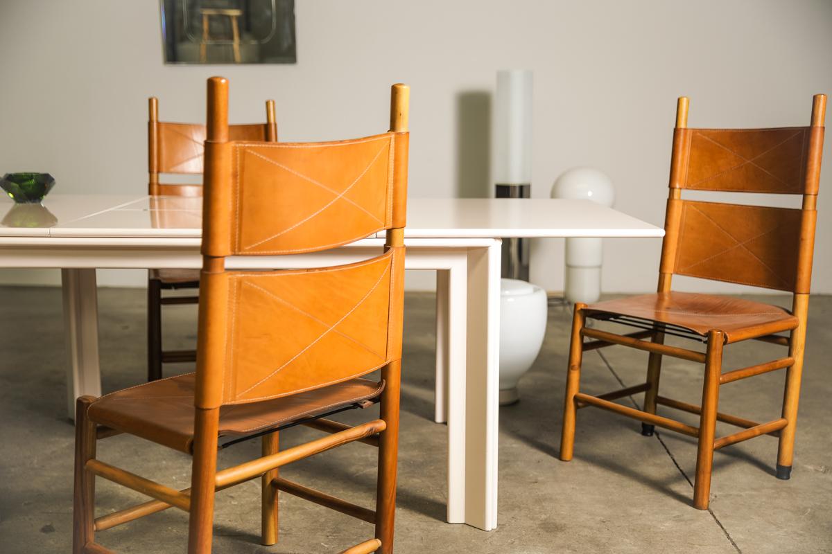 20th Century Pale Pink Lacquered Extension Dining Table by Afra & Tobia Scarpa, Italy, 1974