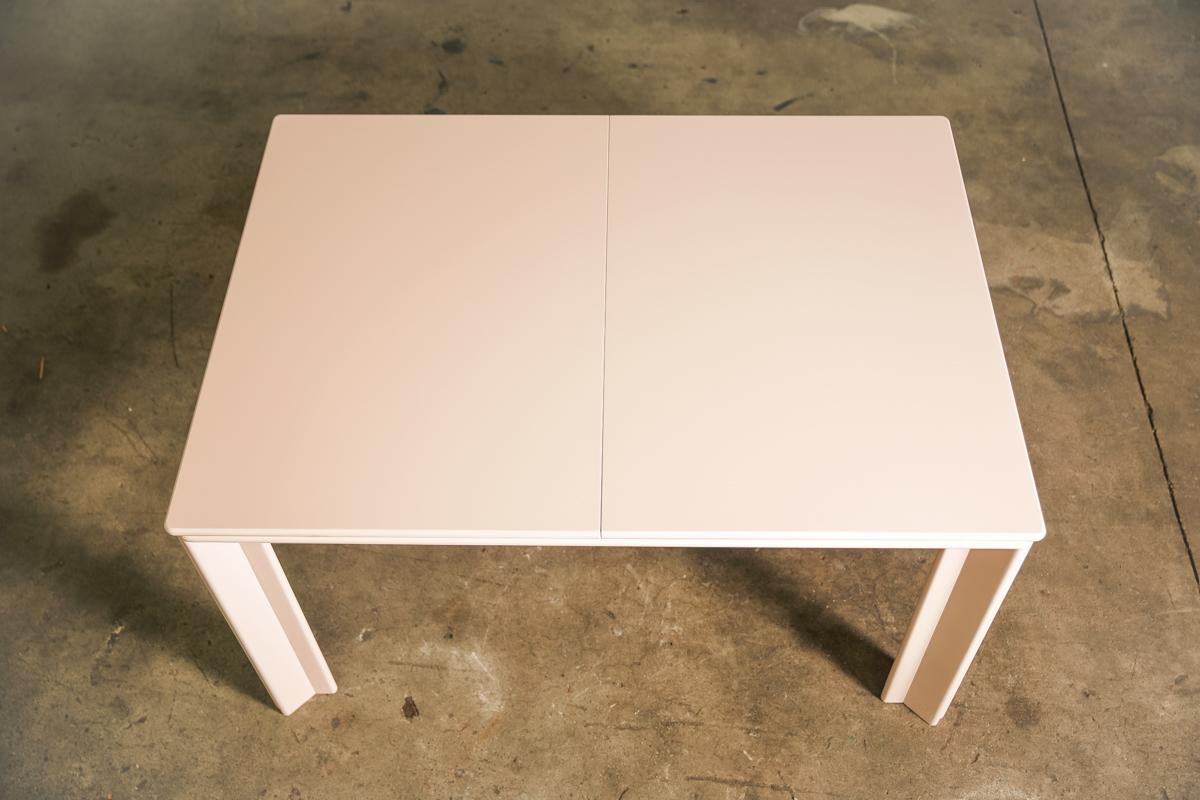 Pale Pink Lacquered Extension Dining Table by Afra & Tobia Scarpa, Italy, 1974 1