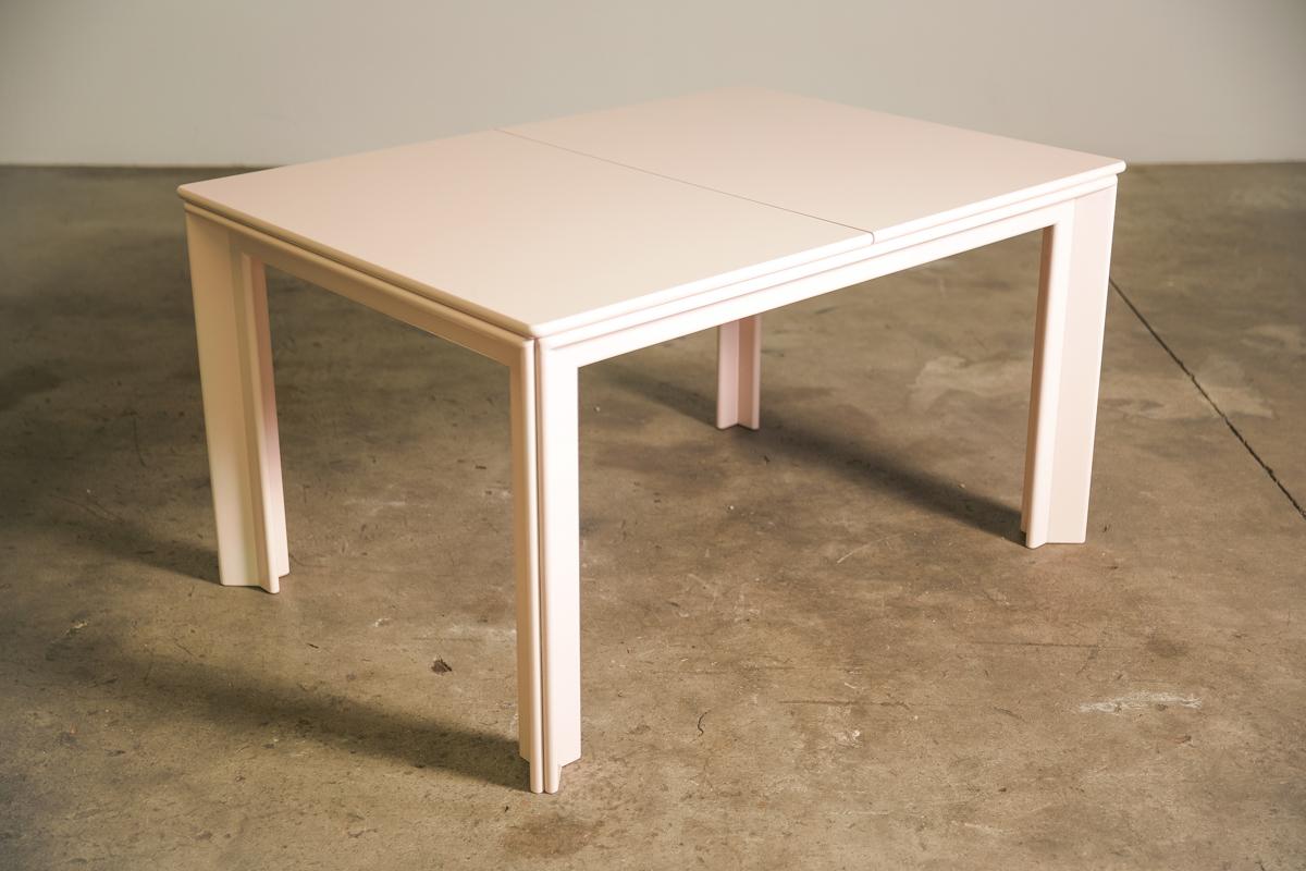 Pale Pink Lacquered Extension Dining Table by Afra & Tobia Scarpa, Italy, 1974 2