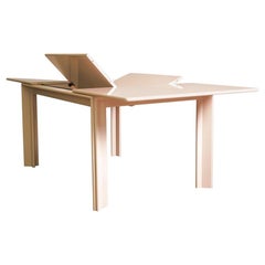 Pale Pink Lacquered Extension Dining Table by Afra & Tobia Scarpa, Italy, 1974
