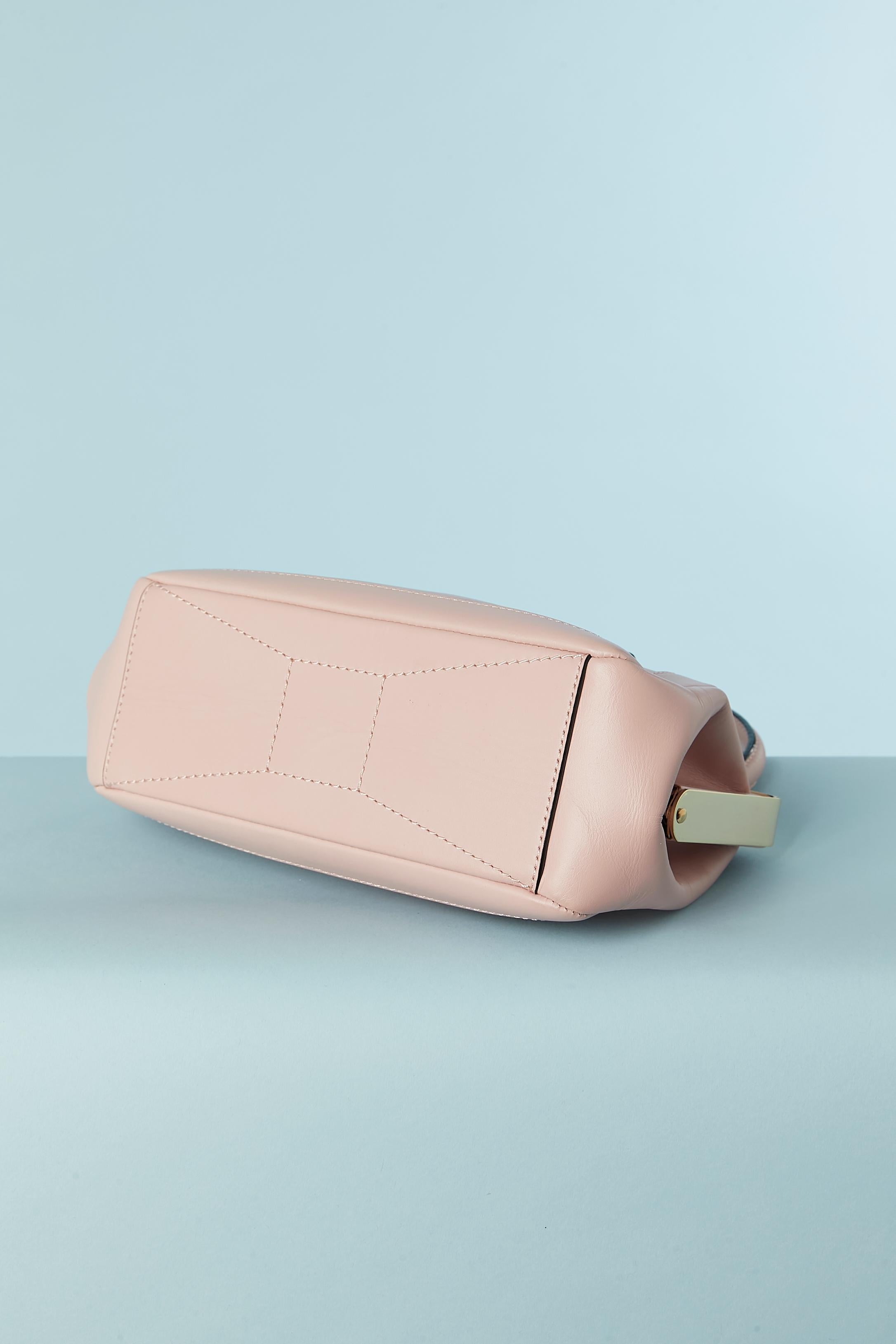 Women's Pale pink leather top handle bag with black leather bow Kate Spade For Sale
