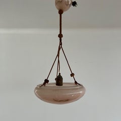 Pale Pink Mid-Century Swedish Alabaster Plafonnier