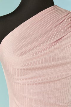Body monospalla in jersey rosa pallido Alexandre Vauthier