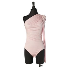 Body monospalla in jersey rosa pallido Alexandre Vauthier